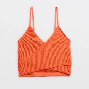 WORN ONCE: (L) aerie cross front knit tank top